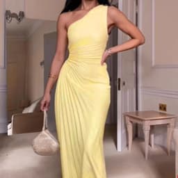 HH Fashion Elegant Female One Shoulder Ruffled Slim Long Dress Women Summer Sexy Waist Hollow Out Backless Sleeveless Dress