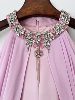 TOP QUALITY Newest Fashion 2026 Designer Women's Stand Collar Beaded Diamonds Chiffon Off Shoulder Long Sleeves Party Long Dress