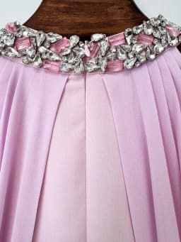 TOP QUALITY Newest Fashion 2026 Designer Women's Stand Collar Beaded Diamonds Chiffon Off Shoulder Long Sleeves Party Long Dress