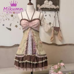 Mikumn Harajuku Summer Women Floral Print Halter Dress Japanese Y2k Vintage Lace Patchwork Sleeveless A Line Strap Mini Dresses