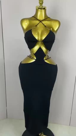 Sexy Halter Hollow Out Sleeveless Black Red Bodycon Long Bandage Dress 2025 Women Celebate Elegant Luxury Birthday Club Dress