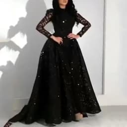 New Style Women's Clothing Dress Amazon Independent Station Long Sleeve Gold Sprinkling Long Dress Wedding Dress