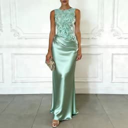 Pretty Women Pink Evening Dresses Luxury O-Neck Sleeveless Floor Length Appliques Long Dress Special Occasion Prom Gowns Vestido