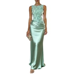 Pretty Women Pink Evening Dresses Luxury O-Neck Sleeveless Floor Length Appliques Long Dress Special Occasion Prom Gowns Vestido