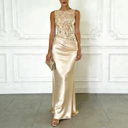Pretty Women Pink Evening Dresses Luxury O-Neck Sleeveless Floor Length Appliques Long Dress Special Occasion Prom Gowns Vestido