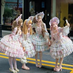 Original Design Lolita Sweet Long Sleeve OP Dress Women Autumn Super Fairy Cute Bow Birthday Party Girls Princess Dresses