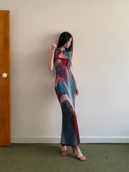 CHEERART Designer Floral Long Summer Dress Woman 2025 Party Evening Bodycon Tunics Sleeveless A Line Midi Dress Clothing