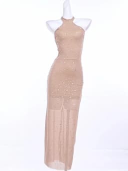 Kliou Sexy Fashion Dress Woman Fake Diamond Decoration o-Neck Off Shoulder High Waist Midnight Prom Party Elegant Long Bodycon