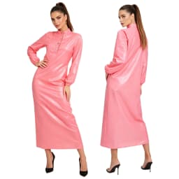Women's Sexy Glossy Vinyl Metallic Dress Turtleneck Long Sleeve Shiny Clubwear for Rave Party Music Festival Night Out