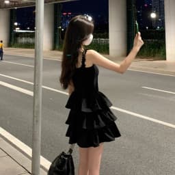 Elegant Black Strapless Dress Women's Summer New Arrival Base Layer Beautiful Dress U-Neckline A-Line Skirt Ultra Short