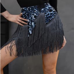 Adult Women's Latin Dance Practice Costume Skirt ter Ne Svel High Waist A-Line Long Dr Irregular Square Dance A...