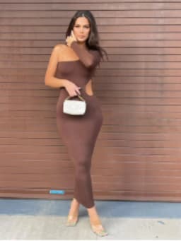 Sexy Lady Fashion Elegant Dress Luxury Women Hot Off-The-Shoulder Solid Color Diagonal Collar Elegant Sleeveless Formal Gown Tee