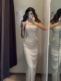  Elegant Rhinestone Halter Long Dress Women Boning Sleeveless Backless Draped Bodycon Dresses 20026 New Lady Evening Party Gown