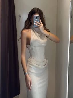  Elegant Rhinestone Halter Long Dress Women Boning Sleeveless Backless Draped Bodycon Dresses 20026 New Lady Evening Party Gown