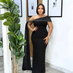 Doyerl Glitter Diamonds Wedding Guest Dress Women Evening Celebrity Off Shoulder Ribbon Elegant Night Club Party Long Dresses
