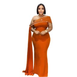 Doyerl Glitter Diamonds Wedding Guest Dress Women Evening Celebrity Off Shoulder Ribbon Elegant Night Club Party Long Dresses
