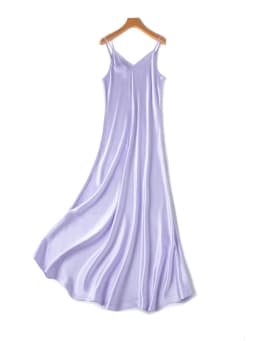 SuyaDream Woman Long Dress, 100%Real Silk, V Neck, Solid Spaghetti Strap Dresses, 2025 Elegant Chic Clothes
