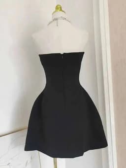 IEQJ French Style Diamond Spliced Party Mini Dresses For Women Slash Neck Sleeveless High Waist Black Female Dress 2026 3WQ6859