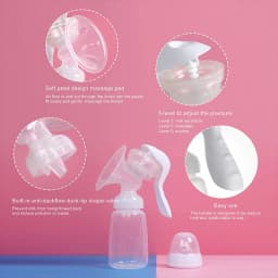 150ml Soft Breastmilk Collector Handsfree Silicone Manual Baby Breast Milk Pump 3 Level Adjustable Pressure for Breastfeeding