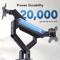 Dual Monitor Stand, Heavy Duty Adjustable Monitor Desk Mount for 2 Screens up to 32 Inches, Fully Adjustable Height, Tilt, Swivel, Rotate, Supports 17.6 lbs per Monitor Arm, Easy Installation
