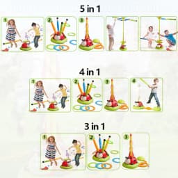 Musical Jump Sports Toys Multifunction Toss Ring Game Toy and Shooting Launcher for Kids Fitness Training Home Outdoor Game
