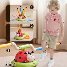 Musical Jump Sports Toys Multifunction Toss Ring Game Toy and Shooting Launcher for Kids Fitness Training Home Outdoor Game