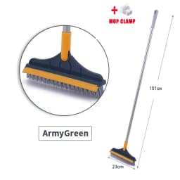 3 in 1 Magic Brush Floor Scrub Brush Broom Brush Long Handle Household Cleaning Brush Stainless Steel Bathroom Cleaning Home