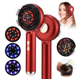 Electric Massage Comb Vibration Massager Red Blue Light Follicle Scalp Brush Hair Growth Anti Hair Loss Liquid Oil Applicator