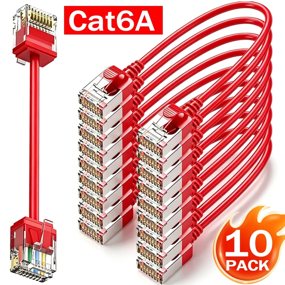 1-10PCS CAT6a Ethernet Cable LAN Super Light Cord UTP 10Gbps 550MHz High-speed Slim Ethernet Network Cable for PC Laptop Router