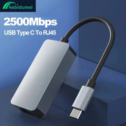 Kebidumei 2500Mbps USB Type-C Ethernet To RJ45 2.5G USB 3.0 Wired Adapter Converter Lan Network Hub For MAC PC Laptop Win 7/8/10