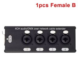 RJ45 CAT5 to 4 Channel 3Pin XLR/DMX Audio Extender DMX512 Network Signal Gilding Extender For Live Stage, Audio Recording Studio