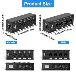 RJ45 CAT5 to 4 Channel 3Pin XLR/DMX Audio Extender DMX512 Network Signal Gilding Extender For Live Stage, Audio Recording Studio