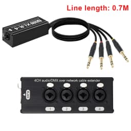 RJ45 CAT5 to 4 Channel 3Pin XLR/DMX Audio Extender DMX512 Network Signal Gilding Extender For Live Stage, Audio Recording Studio