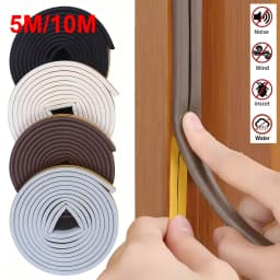 5m/10m DIEP Shape Window Seal Strip 4 Colors Self-adhesive Rubber Weather Stripping Door Windproof Insulation Noise Tape