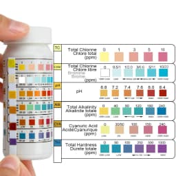 50 Pcs/Bottle 6 In 1 Multipurpose Chlorine PH Test Strips SPA Swimming Pool Water Tester Paper