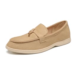 New Shoes for Man Suede Leather Casual Shoes Fashion Tassels Flat Driving Shoes Street Cool Lace-up Loafers