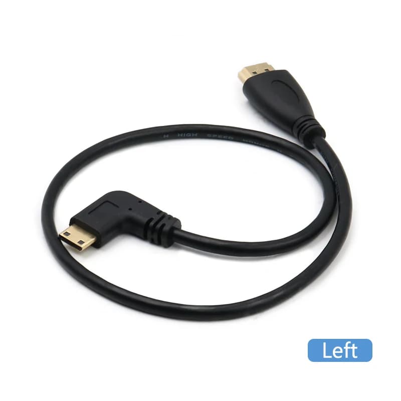 Mini HD to HD Cable 1080P Gold Plated Male to Male Effect Mini HDMI-compatible 90 Degree Left Right Angle Cable Adapter