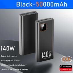 140w Power Bank 500000mah High Capacity Super Fast Charging Pd 20w Ccc Portable Battery Charger For Iphone Samsung Xiaomi 2026