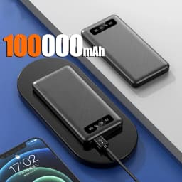 New 200000mAh PowerBank 120W Super Fast Charging High Capacity Portable External Battery With LED Digital Display For IPhone