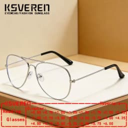 Pilot Anti Blue Light Reading Glasses Men Women Retro Finished Prescription Optical Eyeglasses Clear Lens Eye Protection Readers