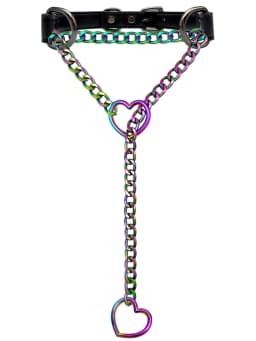 PU Leather Heart Slip Chain Stainless Steel Necklace Choker Collar For Women Goth Accessories Punk Gothic Harajuku Jewelry Gifts