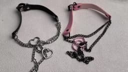 PU Leather Heart Slip Chain Stainless Steel Necklace Choker Collar For Women Goth Accessories Punk Gothic Harajuku Jewelry Gifts