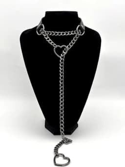 PU Leather Heart Slip Chain Stainless Steel Necklace Choker Collar For Women Goth Accessories Punk Gothic Harajuku Jewelry Gifts