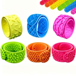 1/6Pcs Fidget Toys Slap Bracelets Textured Silicone Sensory Toys for Kids Autism Calming Sensory Toy for Fidgets Wristband