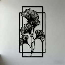 1pc Iron Ginkgo Leaf Wall Sculpture Modern Minimalist Metal Wall Art for Living Room