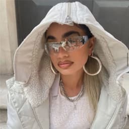 New Y2K Rimless Punk Sunglasses Goggle Women Men Luxury Brand Wrap Around Sun Glasses Five Star Eyewear Sports One Piece Shades