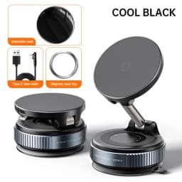 New Magnetic 15W Wireless Charger Car Phone Holder 360 Degree Rotation Foldable Suction Cup Navigation Phone Holder Bracket