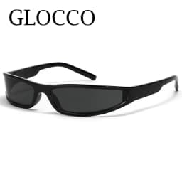 Narrow Rectangle Y2K Sunglasses 2025 Luxury Brand Punk Wrap Arou7.85