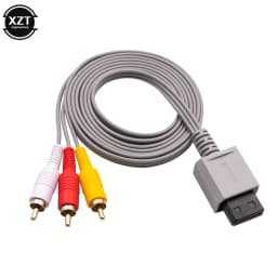 1.8m 3 RCA Cable for Nintendo Wii controller Console Audio Video AV Cable Composite 480p Gold-plated 3RCA for will Cable cord
