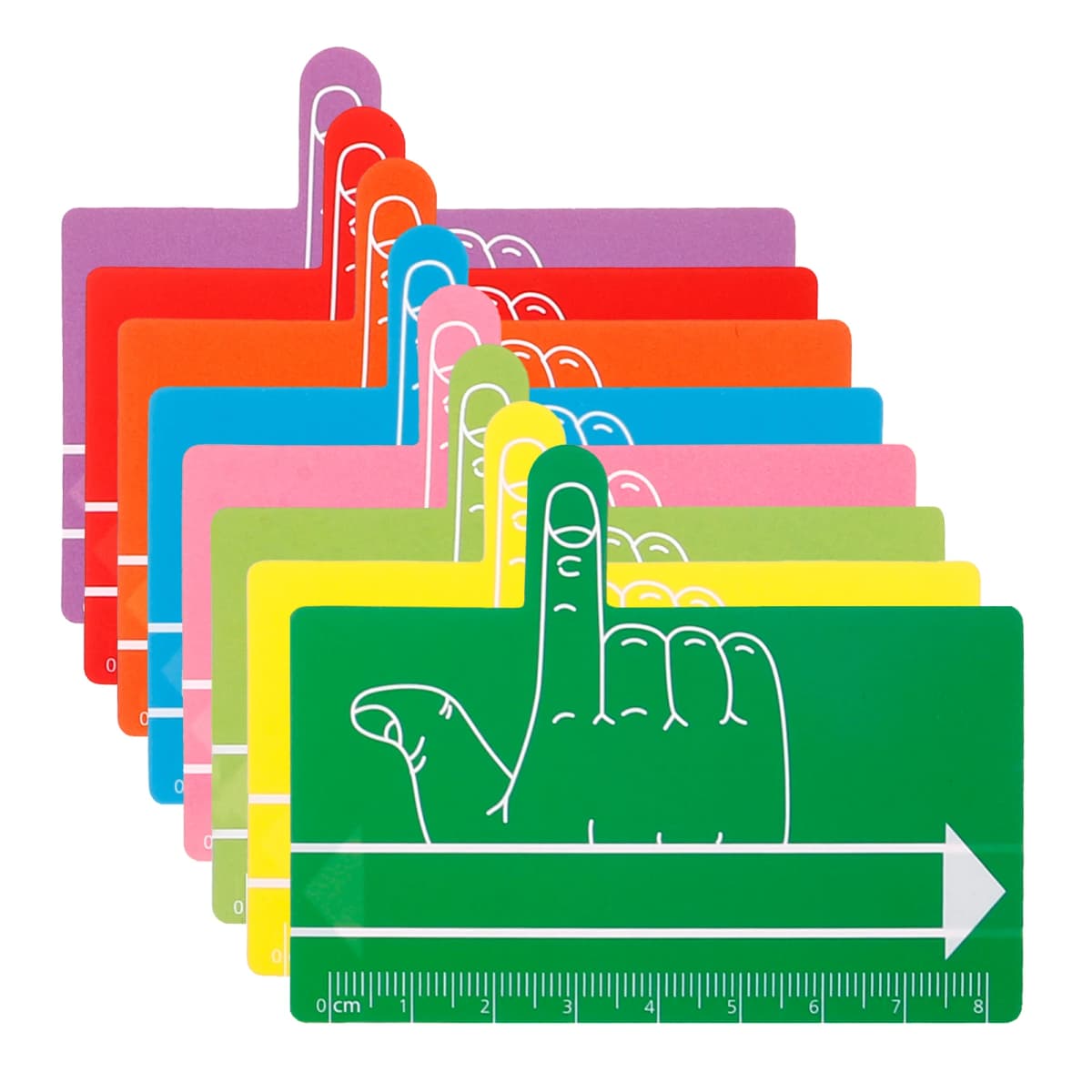 8 Pcs Abs Bookmark Kids Reading Tool Dyslexia Supplies Focus Guide Finger Spacer Writing Tools Colored Tracking Strip
